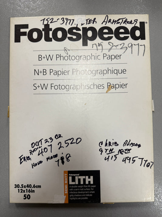 Fotospeed Lith Fibre 12x16" Photo Paper
