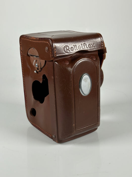 Rolleiflex 2.8F 3.5F 3.5e Genuine Brown Leather Camera Case Meter Cover and strap lugs