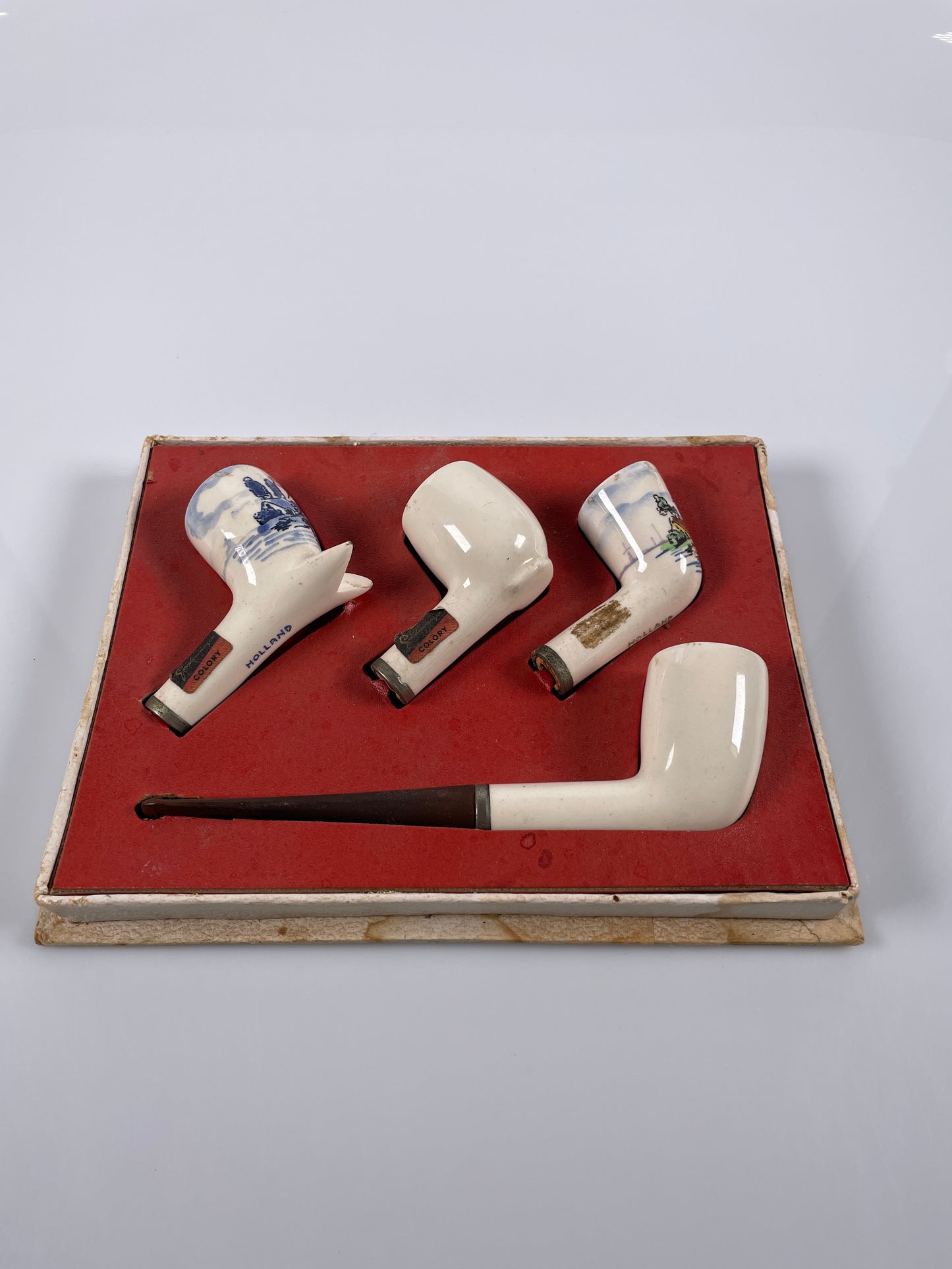 Zenith Amsterdam / Vintage Glazed Ceramic Pipe smoking Handpainted set