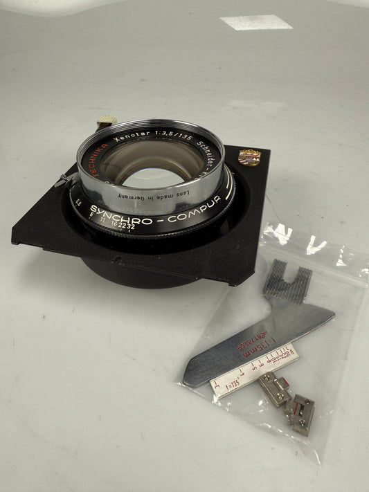 Linhof select Schneider Xenotar 135mm f3.5 Large format lens, with cam RARE