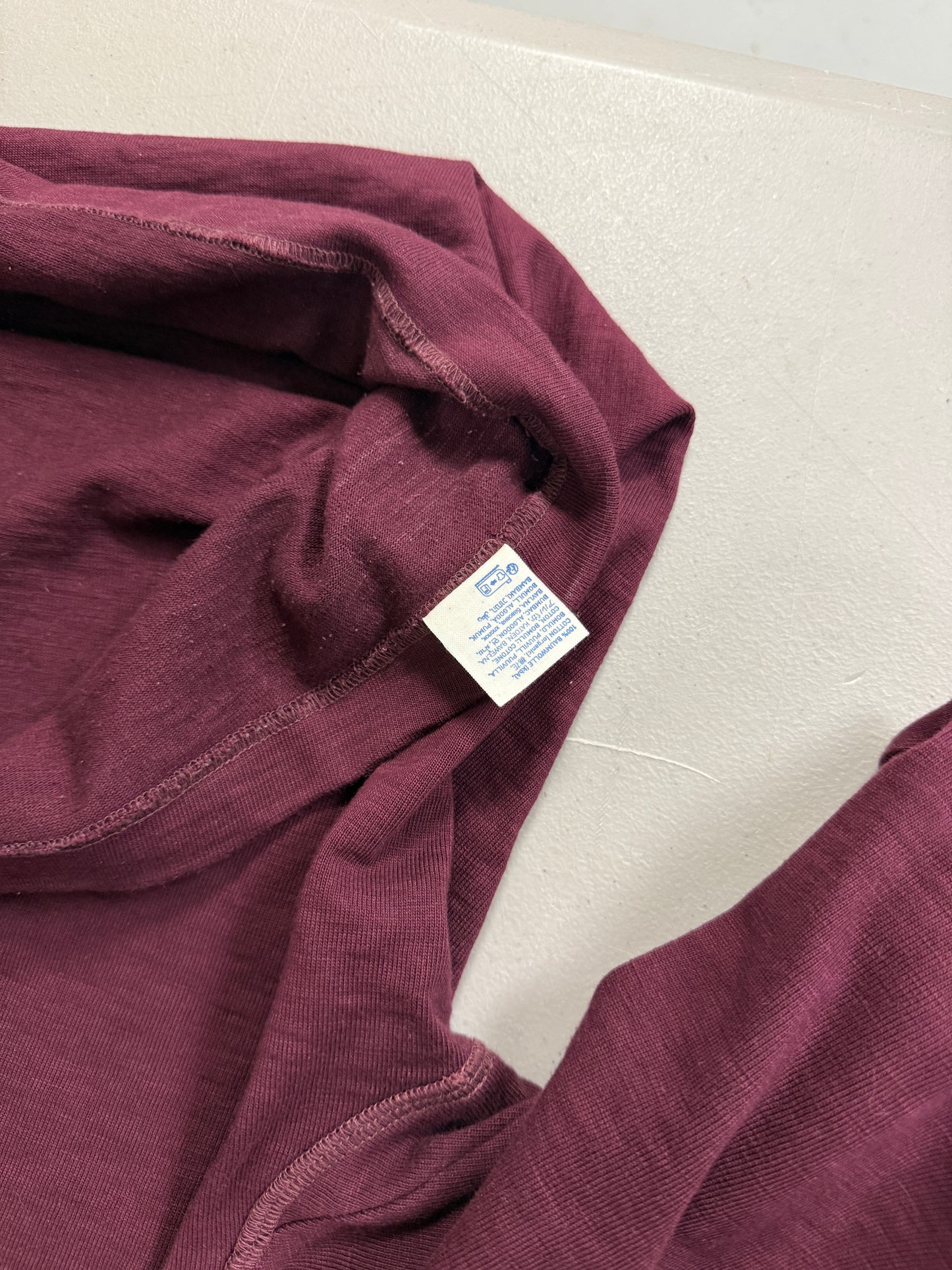 Merz B Schwanen Longsleeve Shirt Size 6 (L) Maroon Loopwheeled Heavy Weight Made in Germany
