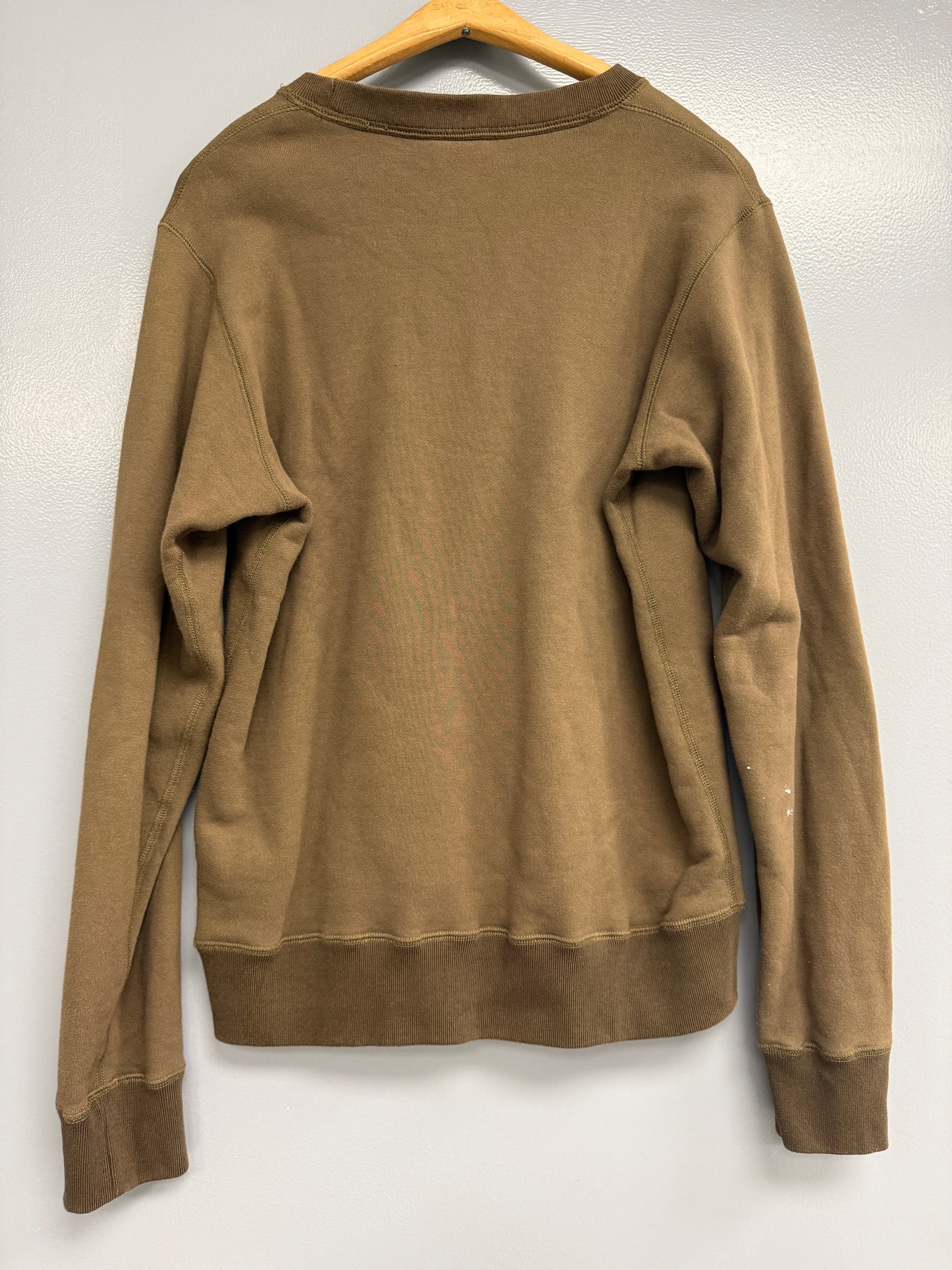 Naked & Famous Olive Green Crewneck Sweatshirt Mens M Cotton Made Canada