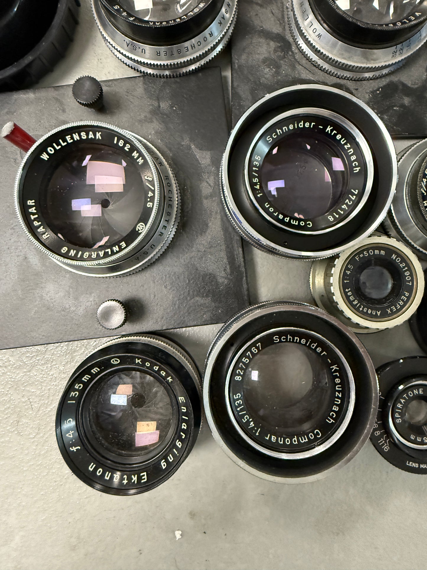 Enlarging lens lot schneider, Nikon, rodenstock, Wollensak, Kodak