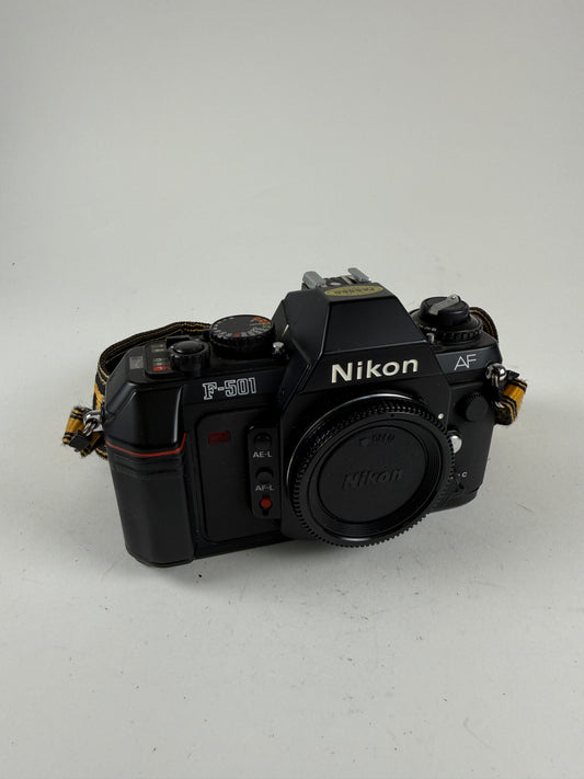 Nikon F-501 AF Black Body Only SLR Film Camera