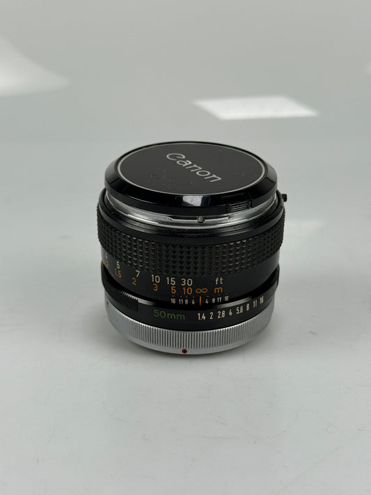 Canon FD Chrome nose 50mm f1.4 MF prime Lens