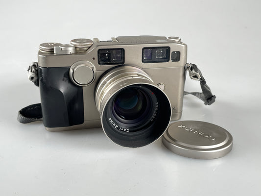 Contax G2 Rangefinder 35mm film camera body silver chrome w/ 45mm f2 lens kit
