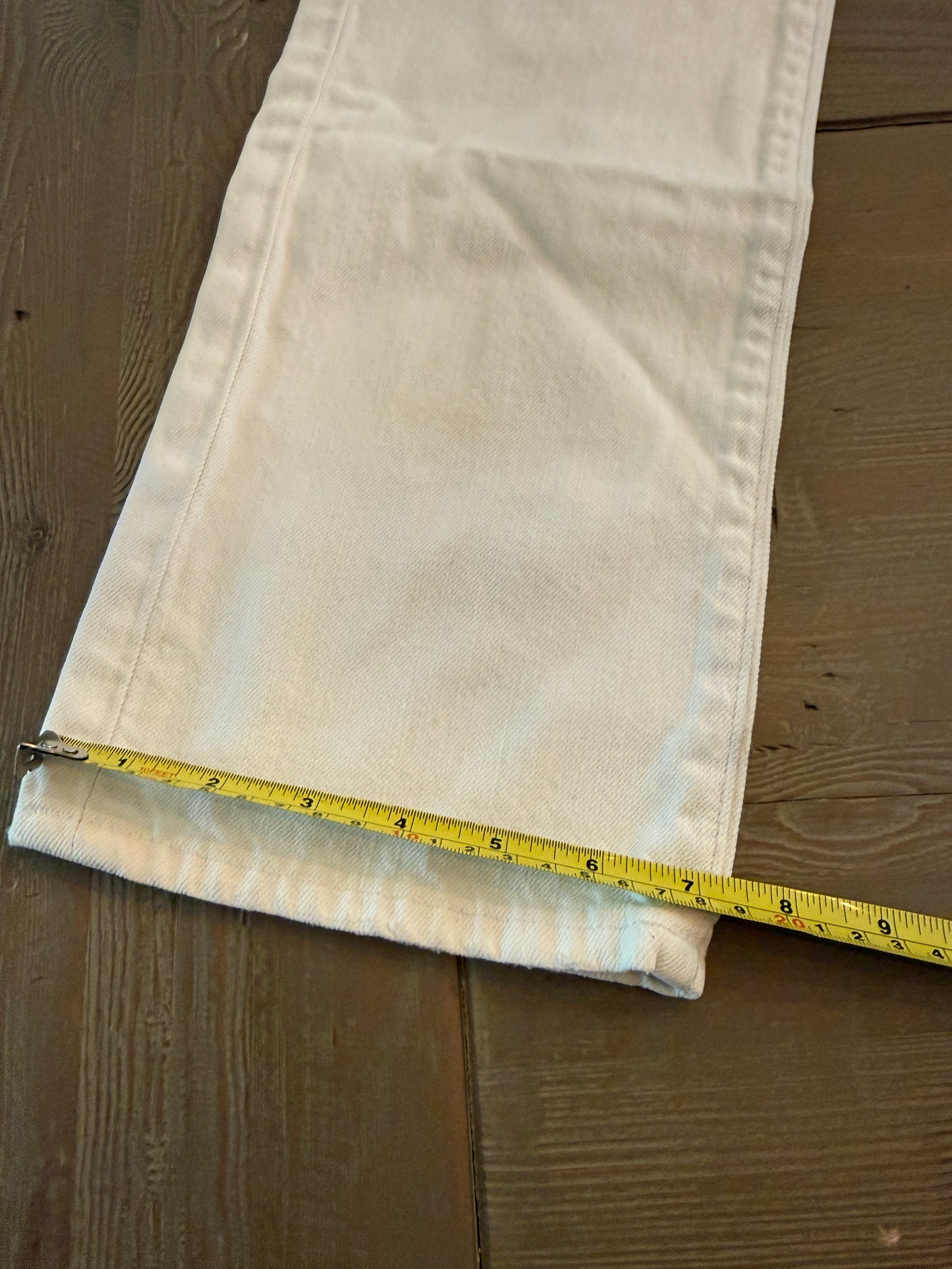 Polo Ralph Lauren white 018 Slim Straight distressed leg jeans 32 32