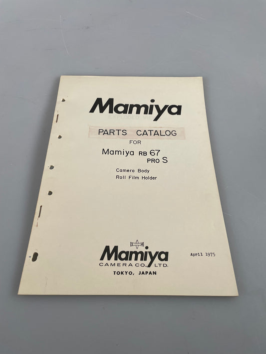 Mamiya RB67 Pro S camera body and roll film holder Service Repair Manual parts catolog