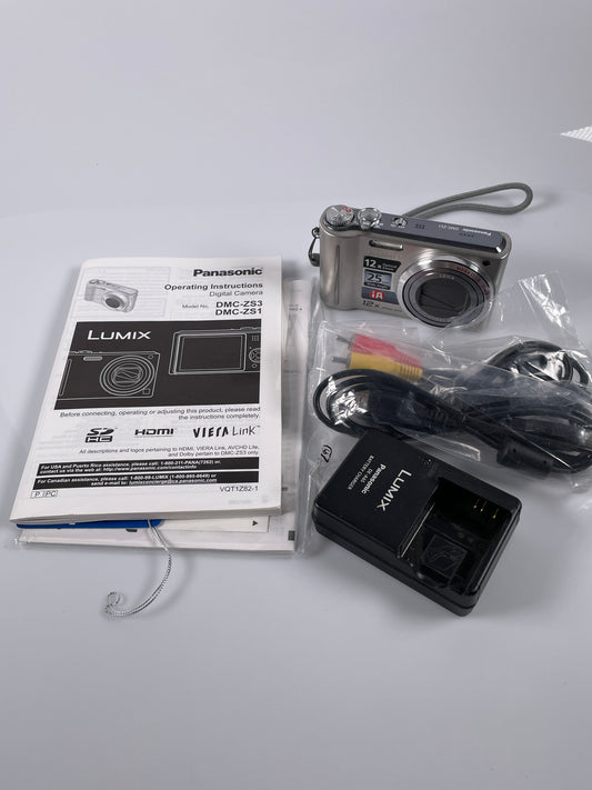 Panasonic Lumix DMC-ZS1 10.1MP Black Digital Camera 12x Optical Leica Lens