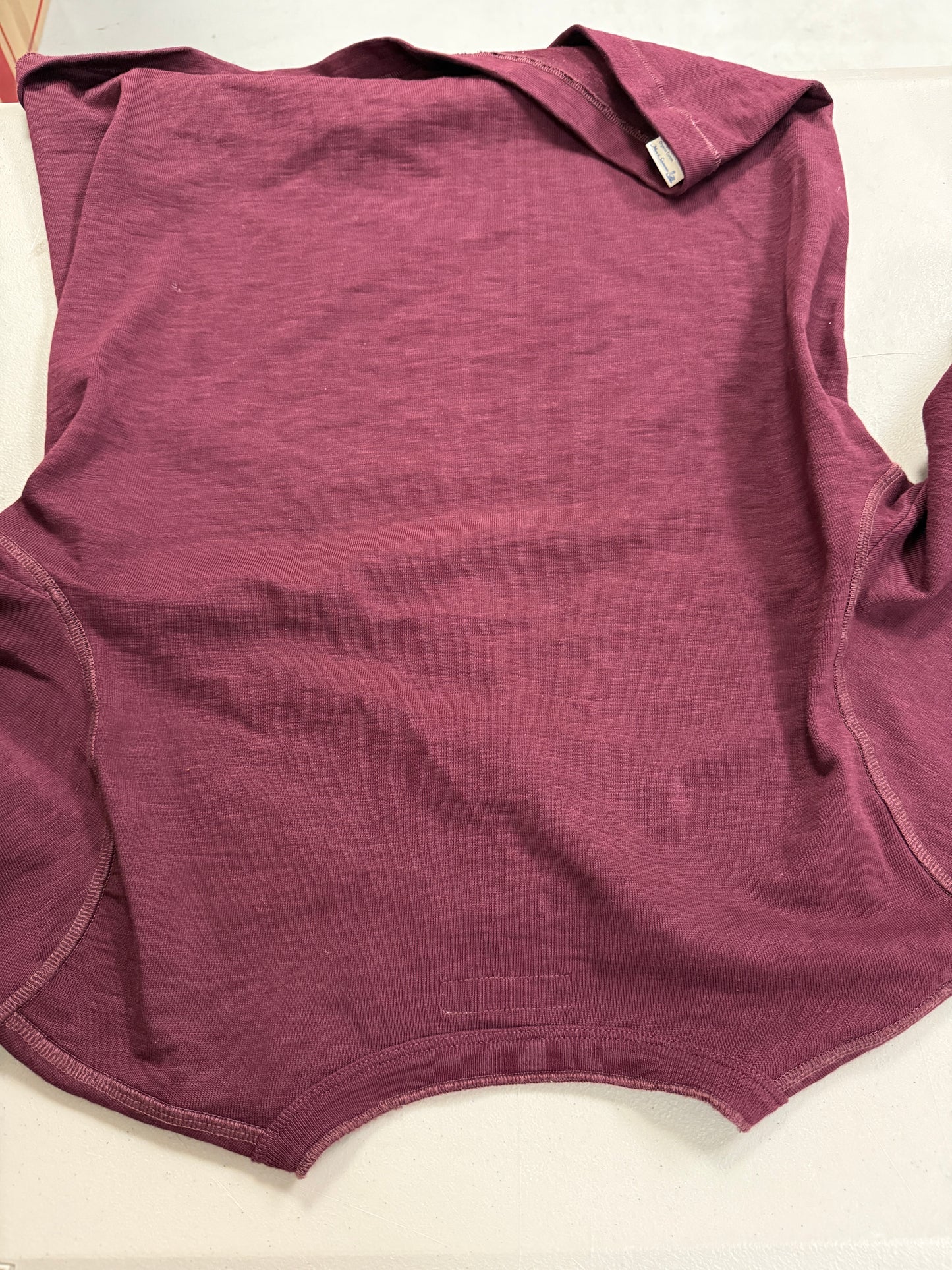 Merz B Schwanen Longsleeve Shirt Size 6 (L) Maroon Loopwheeled Heavy Weight Made in Germany