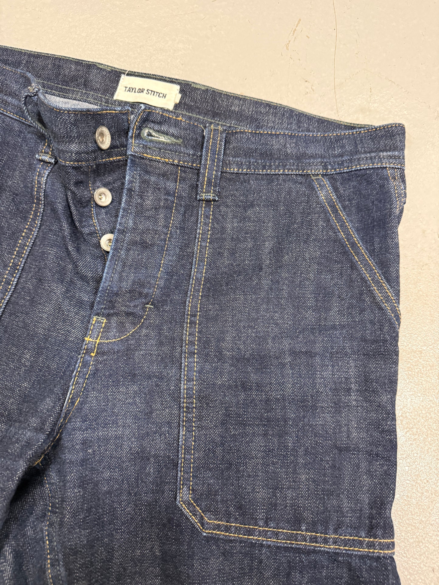Taylor Stitch Mens Jeans 34x30 Blue Straight The Mariner Selvedge