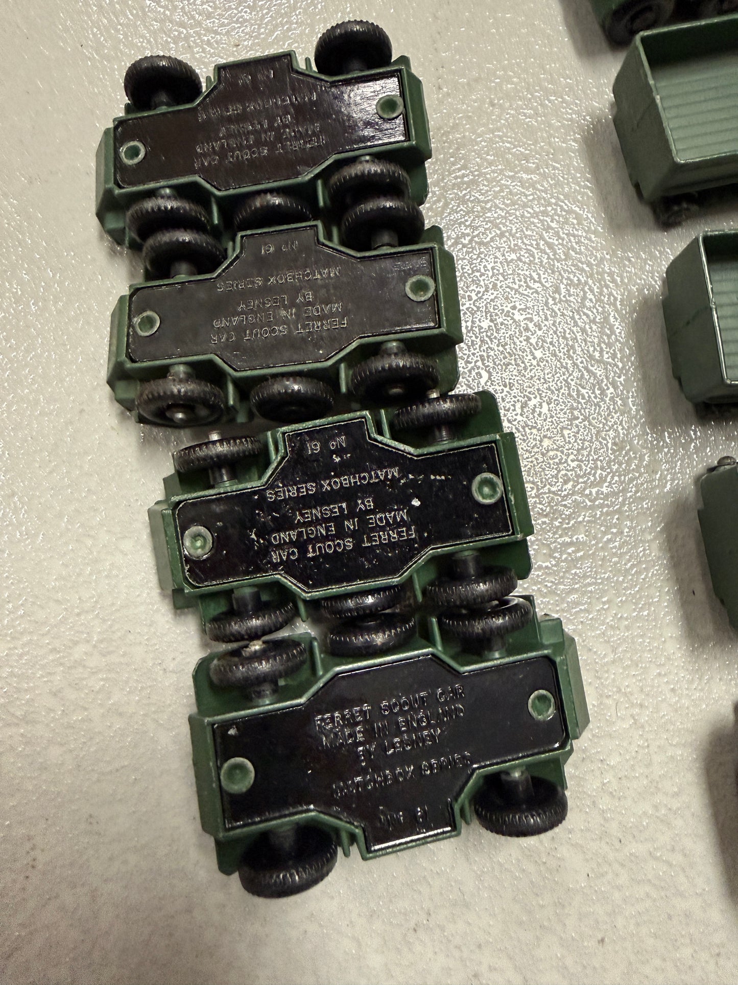 Vintage Lesney Matchbox car lot of 13 military vehicles tank, no 67, 68, 49, etc