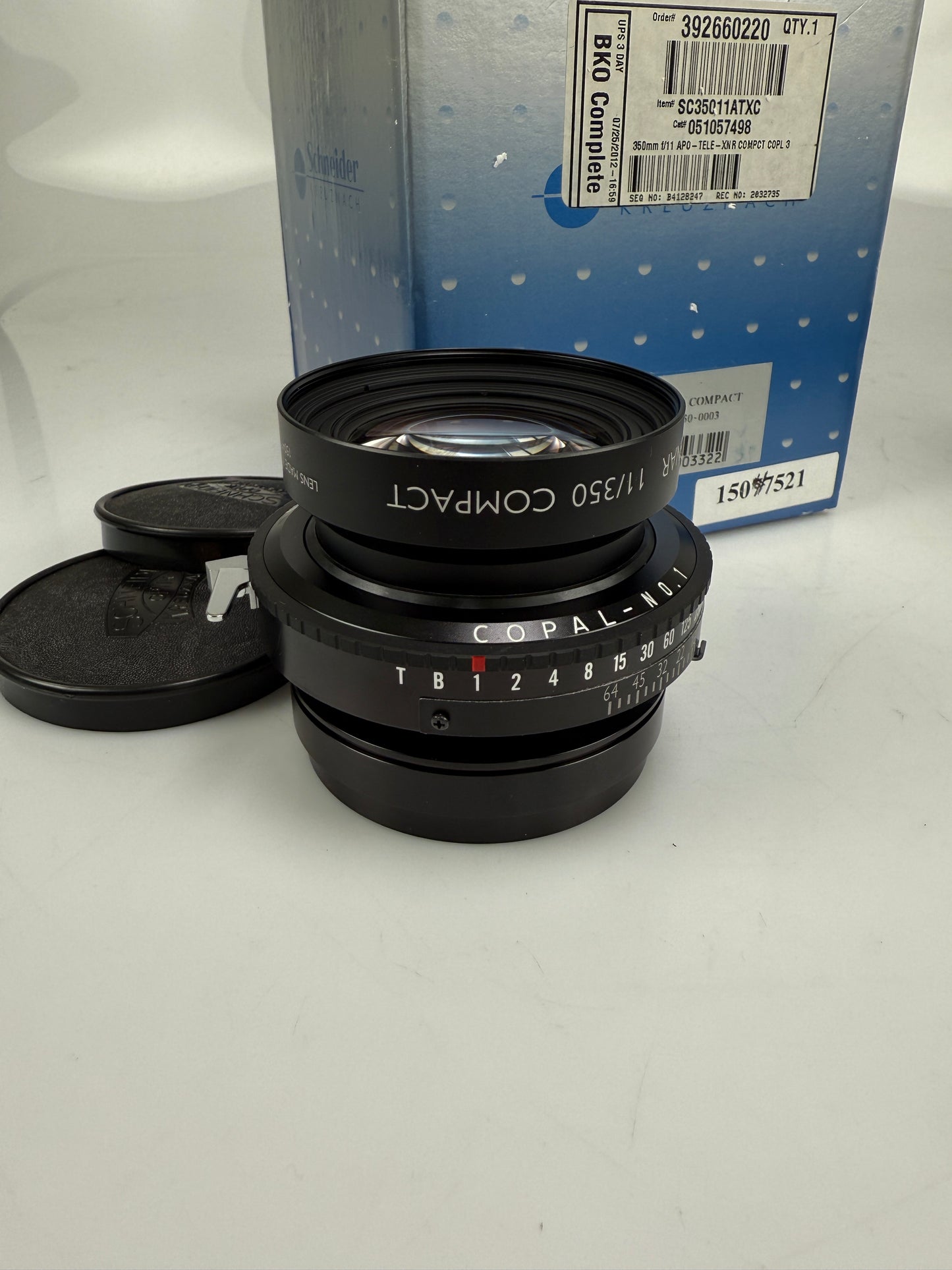 Schneider Apo TELE XENAR 350mm F11 COMPACT MC Lens in Copal #1 Shutter MINT in box