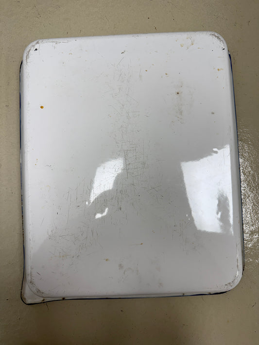 Vintage Porcelain White/Blue Enamel Photo Developing Tray - Film Darkroom 17x14