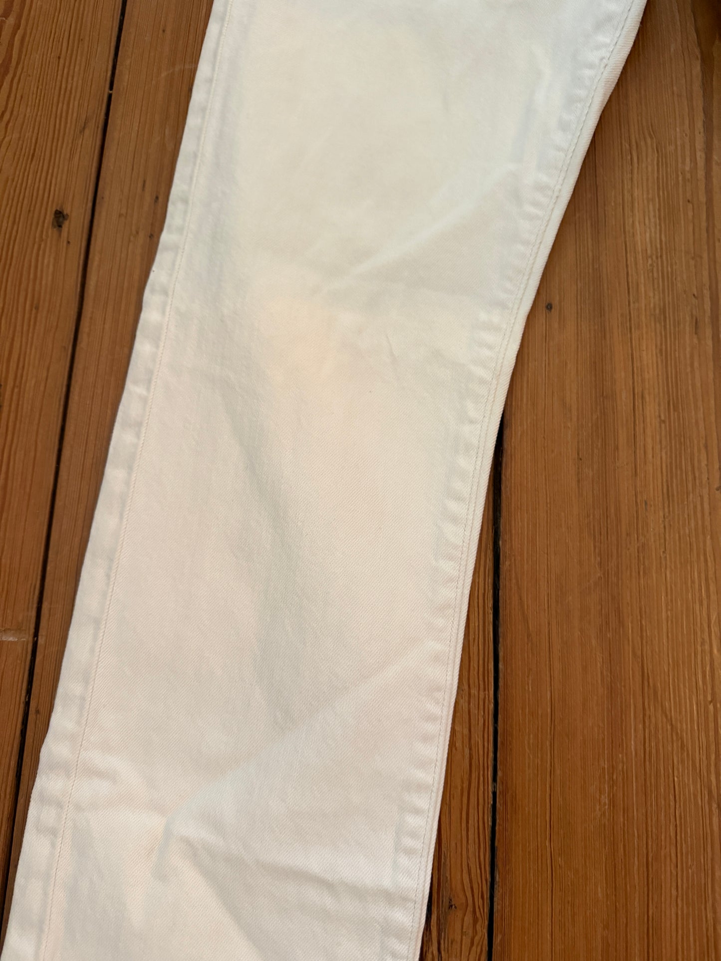 Polo Ralph Lauren white 018 Slim Straight distressed leg jeans 32 32