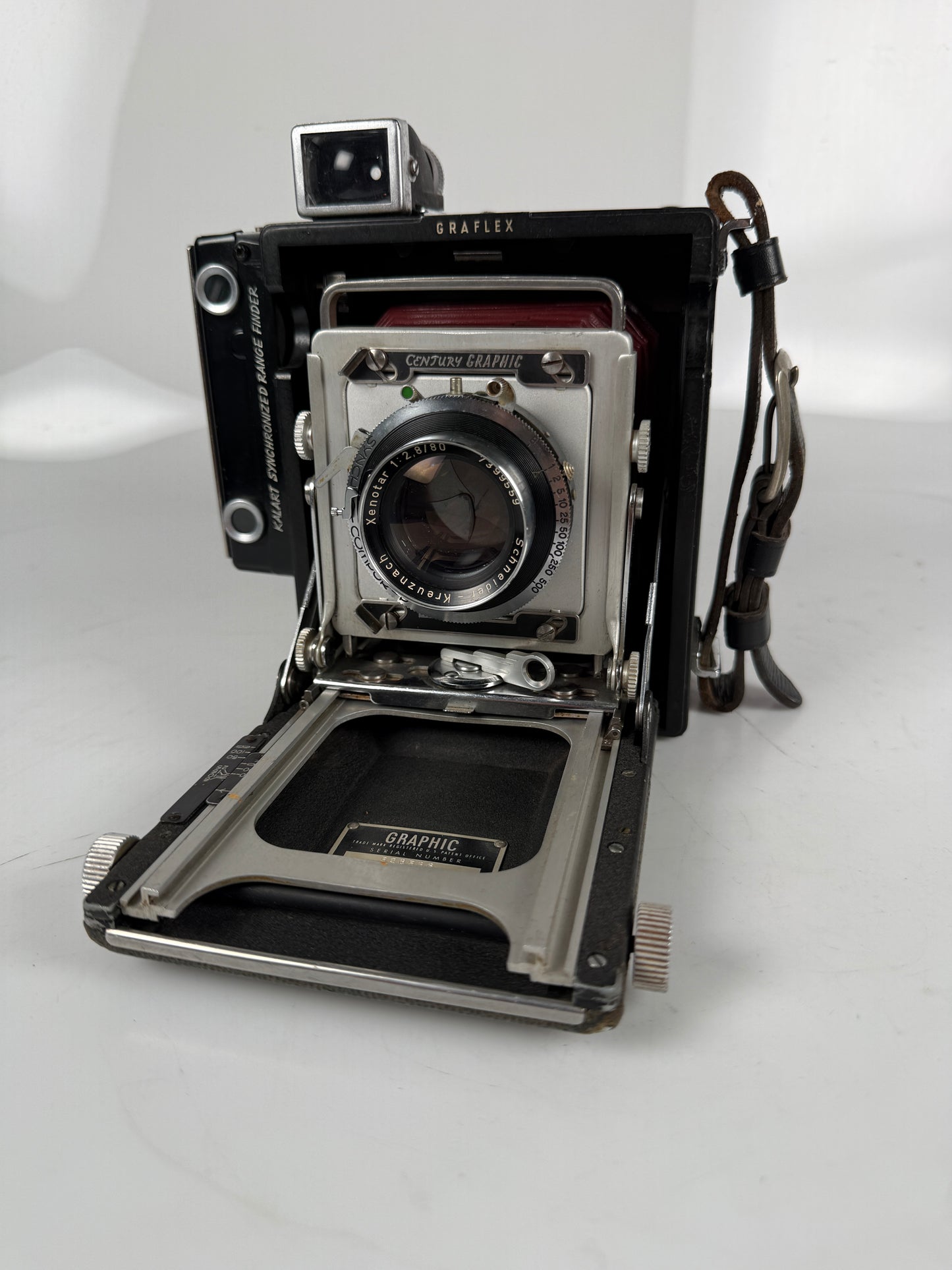 Graflex Century Graphic Baby 2x3 Kit Xenotar 80mm f2.8 lens w/ roll back