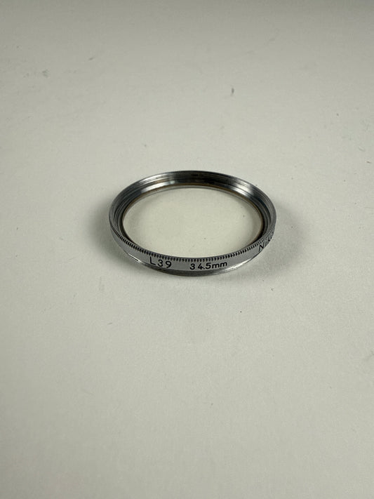 Nikon Nikkor 34.5mm L39 UV Silver Chrome early filter German market for Nikkor F RF lens RARE