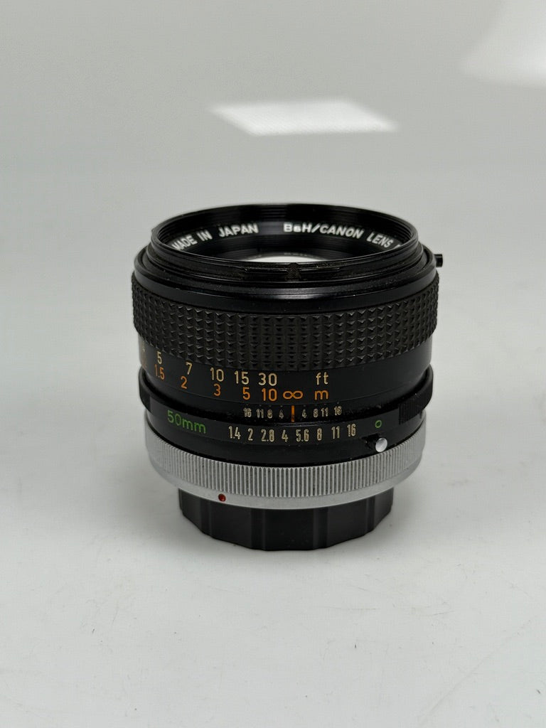 Canon B&H Bell Howell FD 50mm f1.4 S.S.C. MF prime Lens SSC RARE