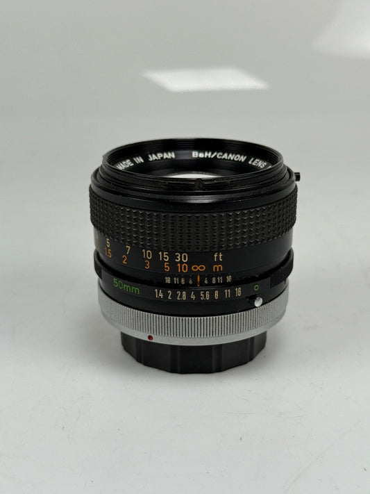 Canon B&H Bell Howell FD 50mm f1.4 S.S.C. MF prime Lens SSC RARE