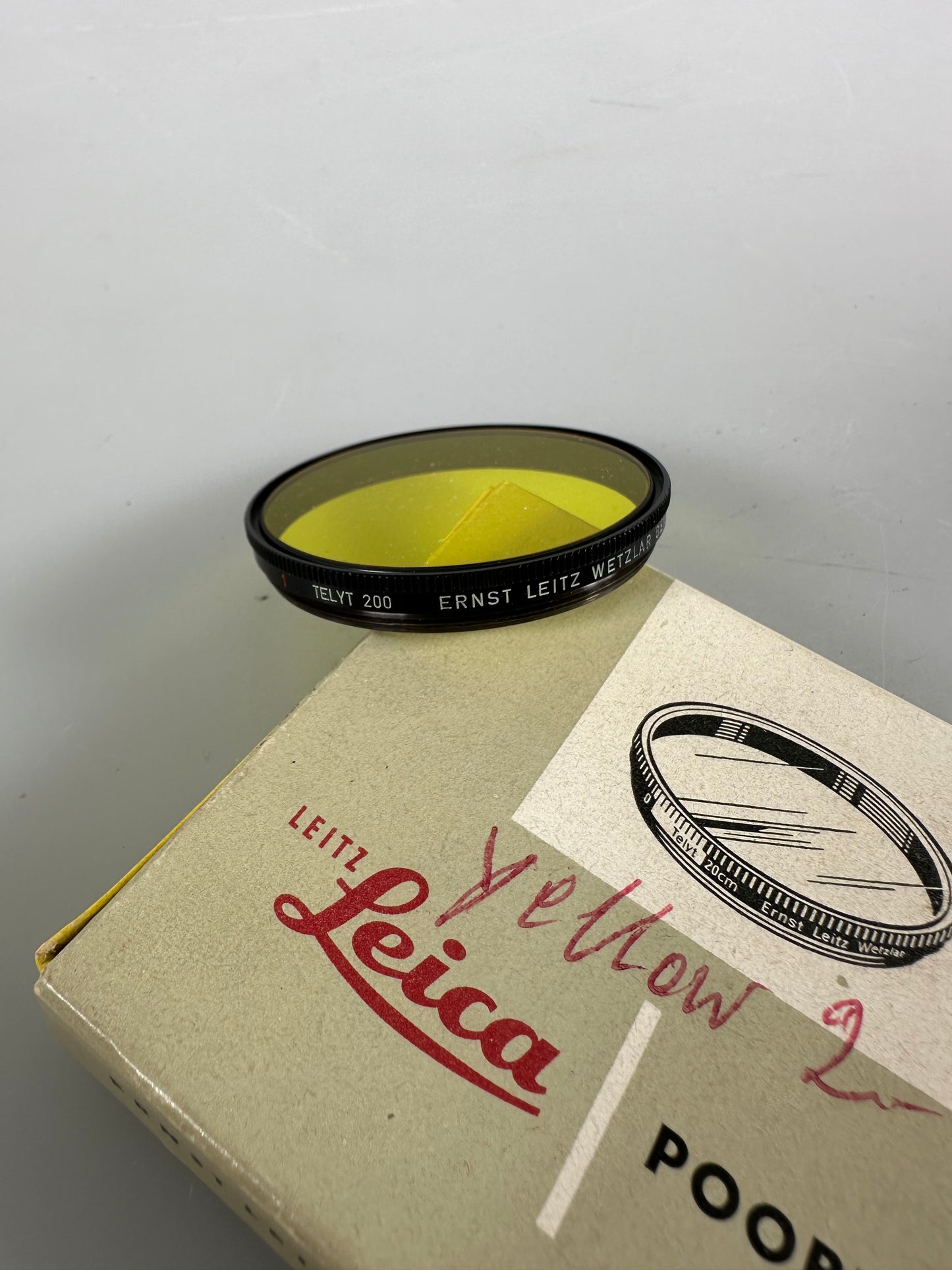 Leitz Leica Black 13295 POOBV 9cm Thambar 20cm Telyt Yellow Filter E48 48mm