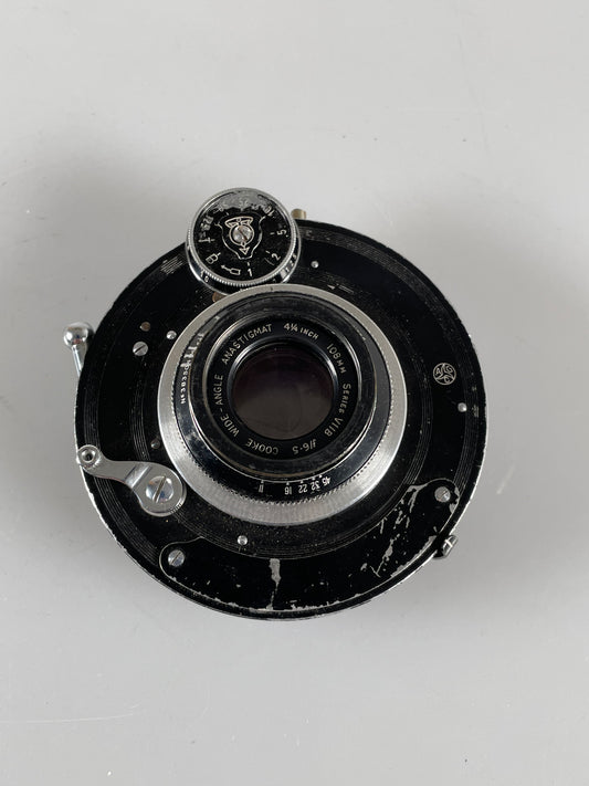 Cooke 4 1/2 in inch (108mm) f6.5 Series VIIB lens in prontor shutter