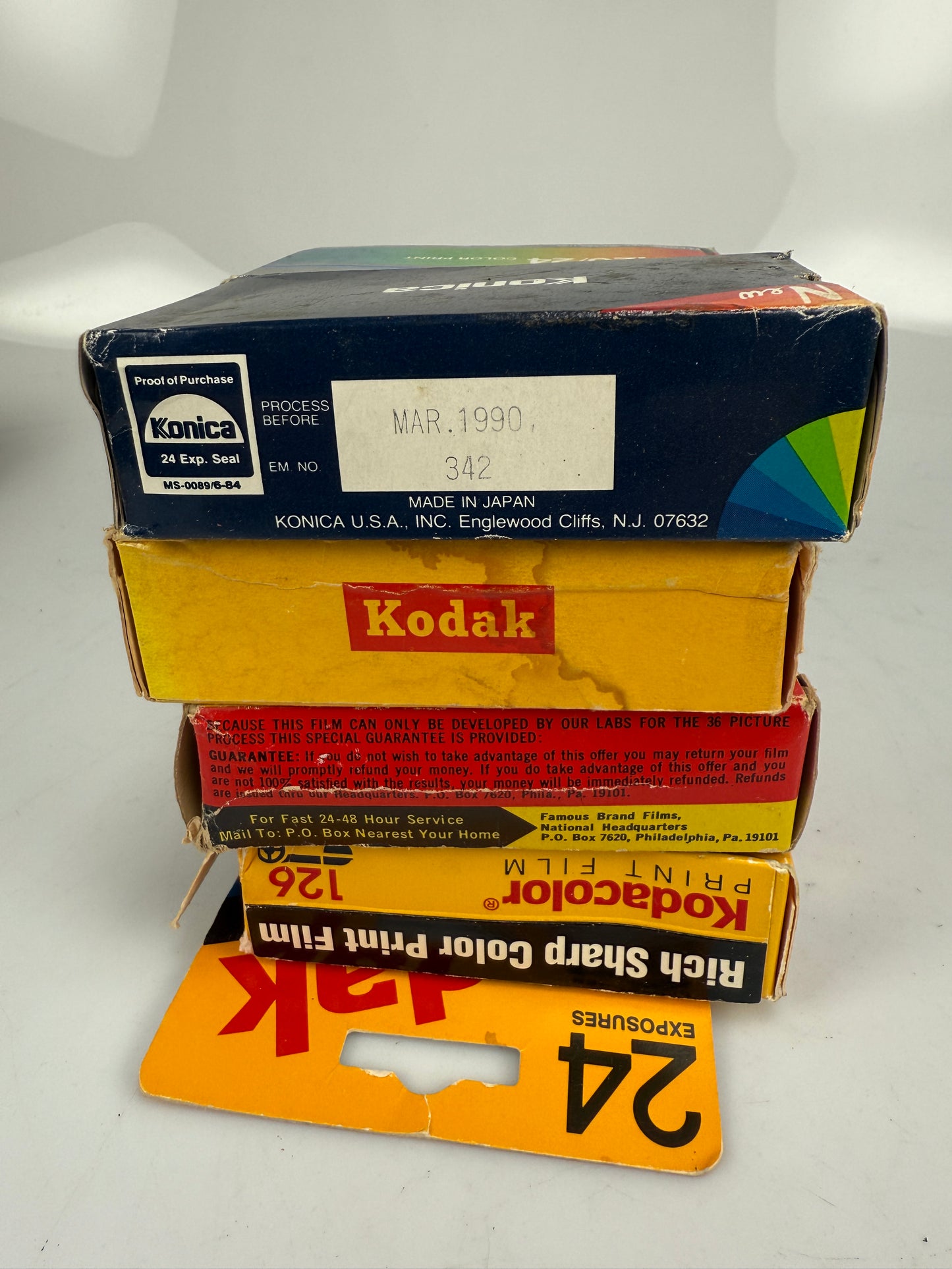 126 film lot 8 rolls kodak, Konica, fotomat