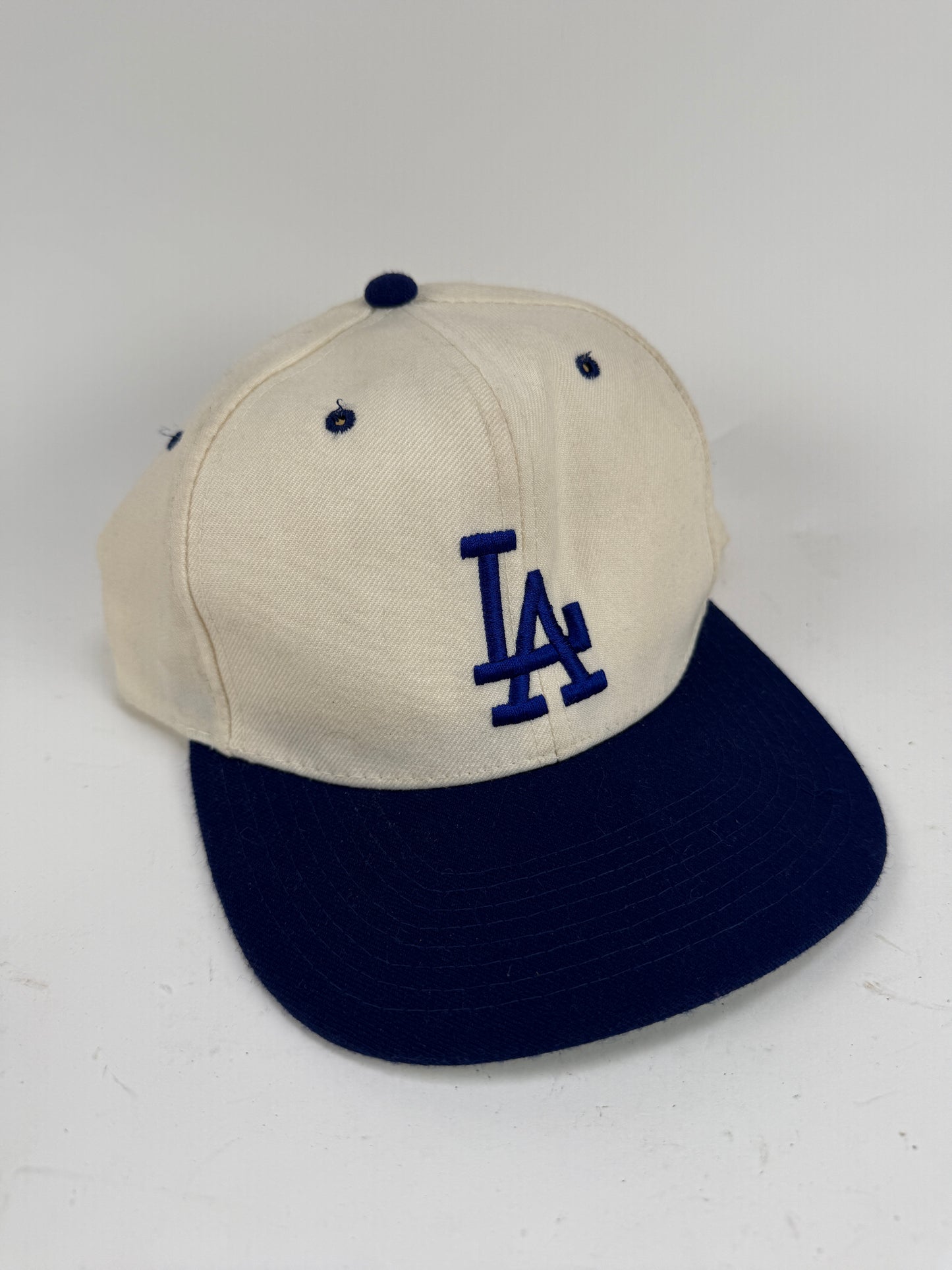 Vintage LA Los Angeles Dodgers white SnapBack hat MLB new era pro wool cap
