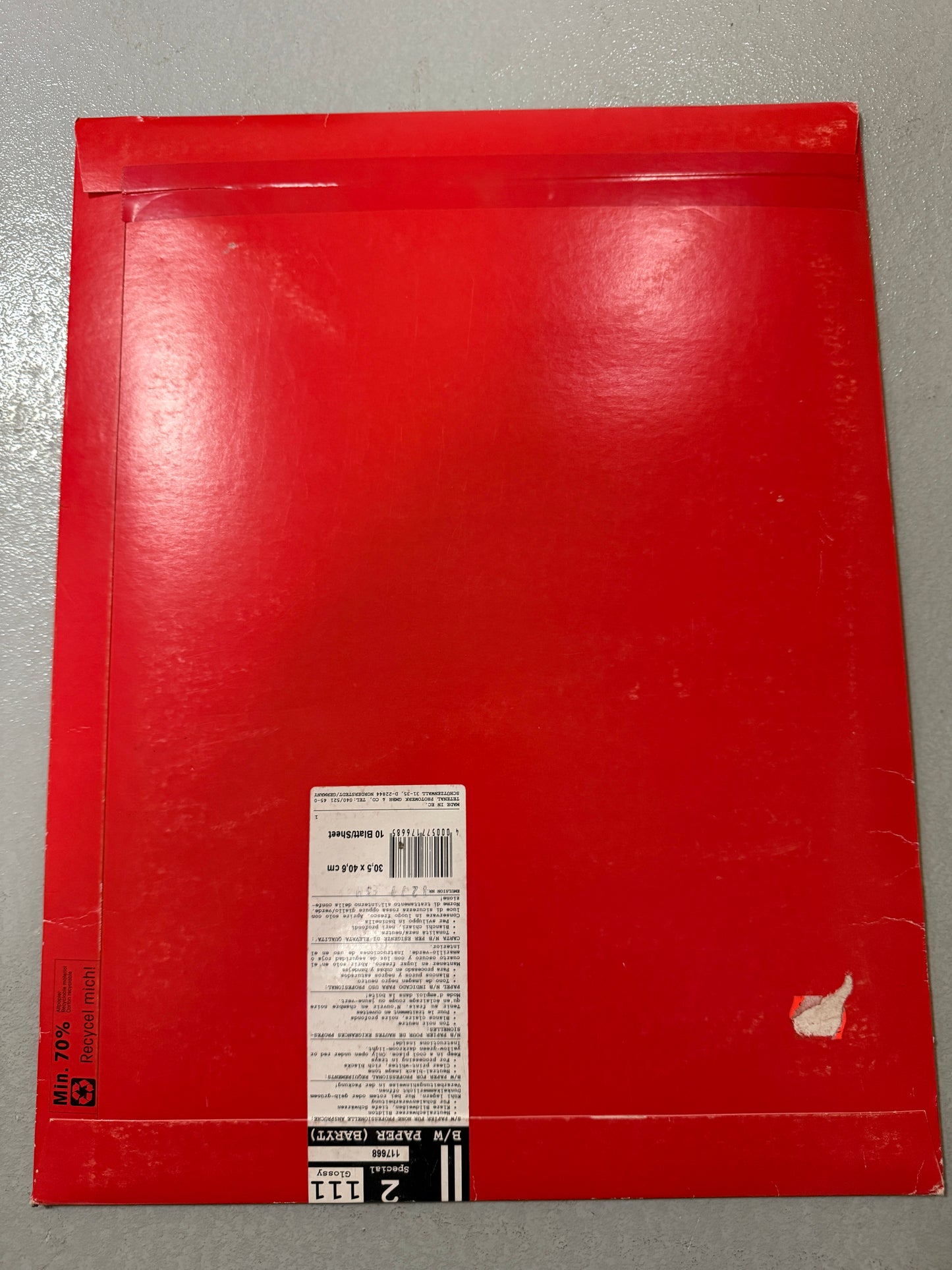 TETENAL Work 111 glossy 2 B&W 12x16" Photo Paper 10 sheets