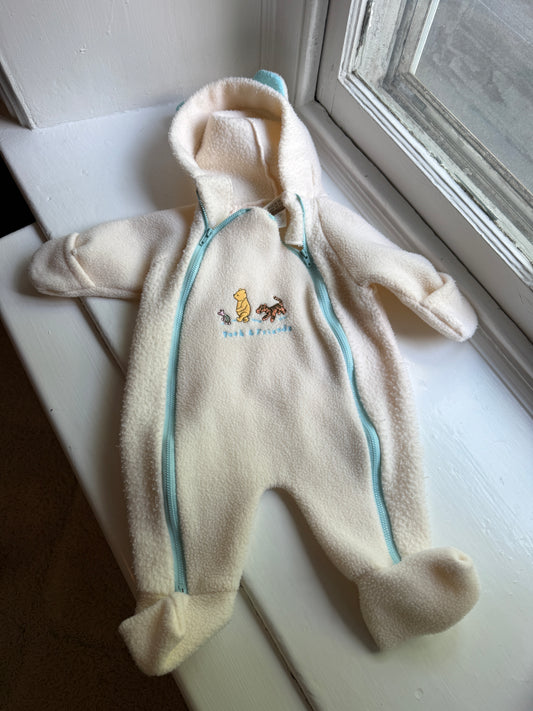 Vintage 90s Winnie the Pooh Winter Fleece lot new born, medium, 0-6 months