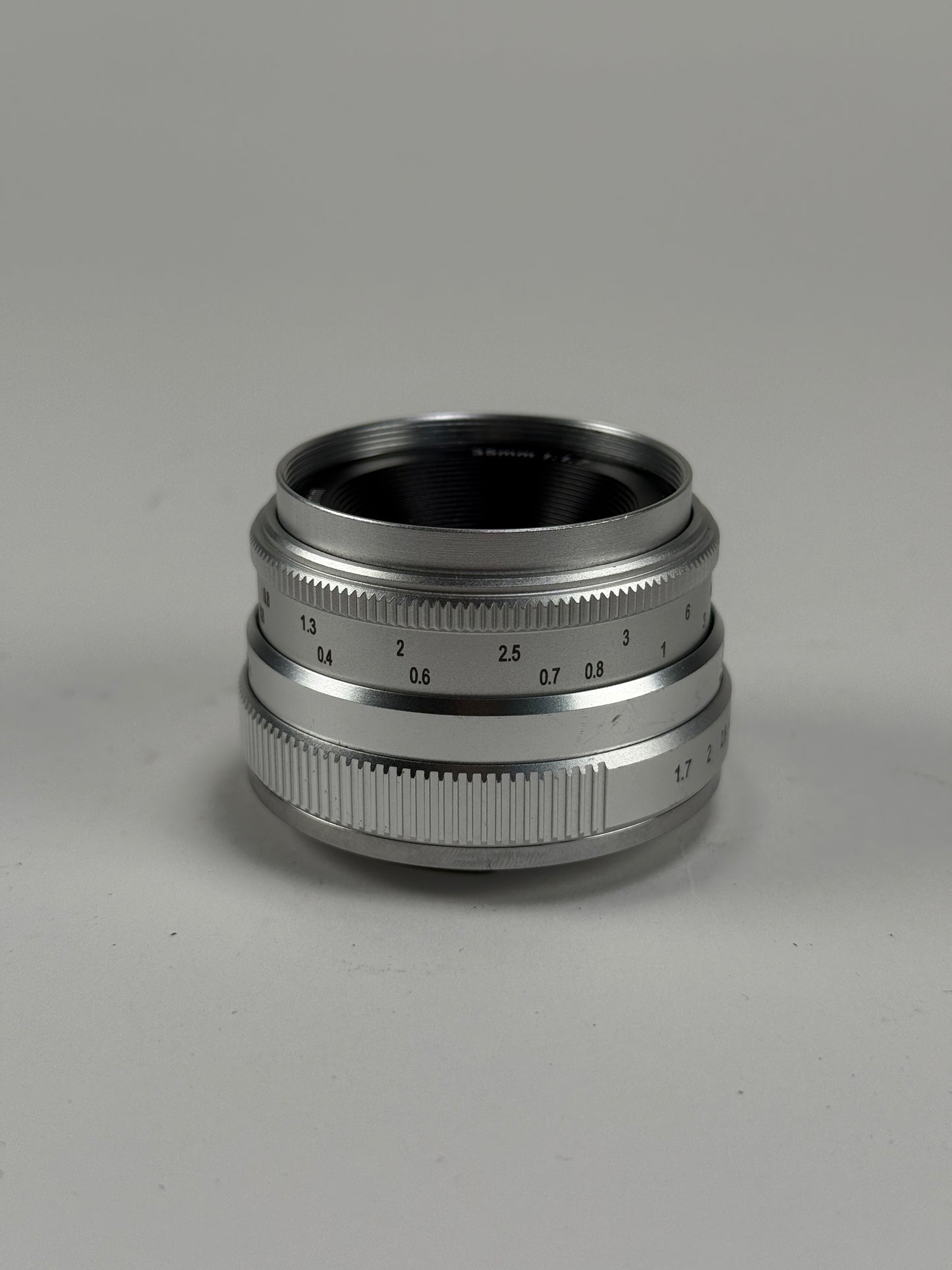 Brightin Star 35mm f1.7 Manual Focus Lens micro 4/3 M43 silver