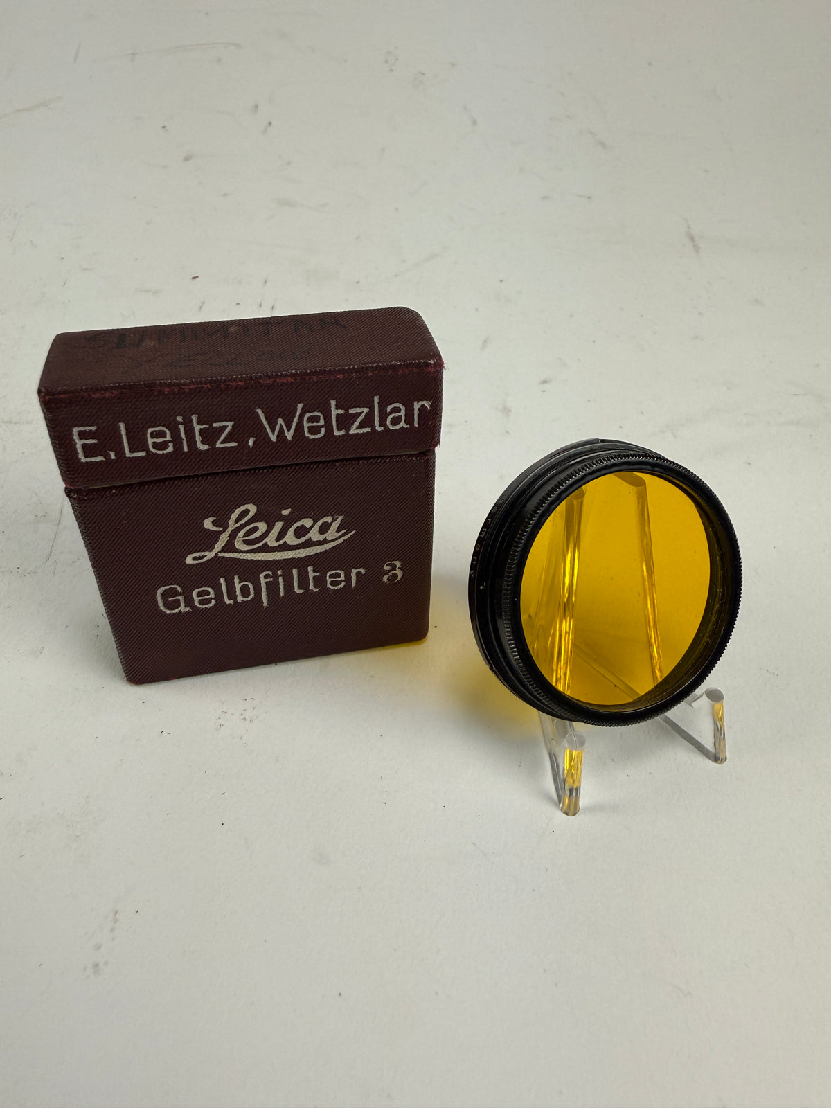 Leitz Leica Black A36 Yellow 3 Contrast Camera Lens Filter - Summitar push on 36mm