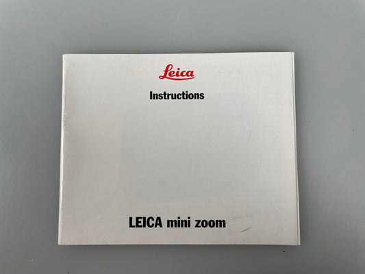 Leica Mini Zoom User Instruction Manual Guide