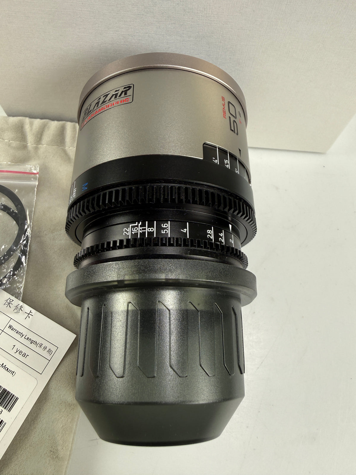 Blazar Remus 50mm T2.0 1.5x Anamorphic Full Frame Lens PL Mount Silver Flare
