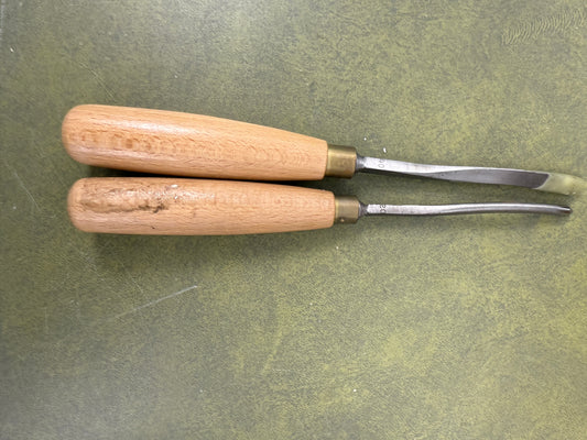 Vintage Ashley Iles Carving Gouge set of 2 No 20 and 40 Chisels