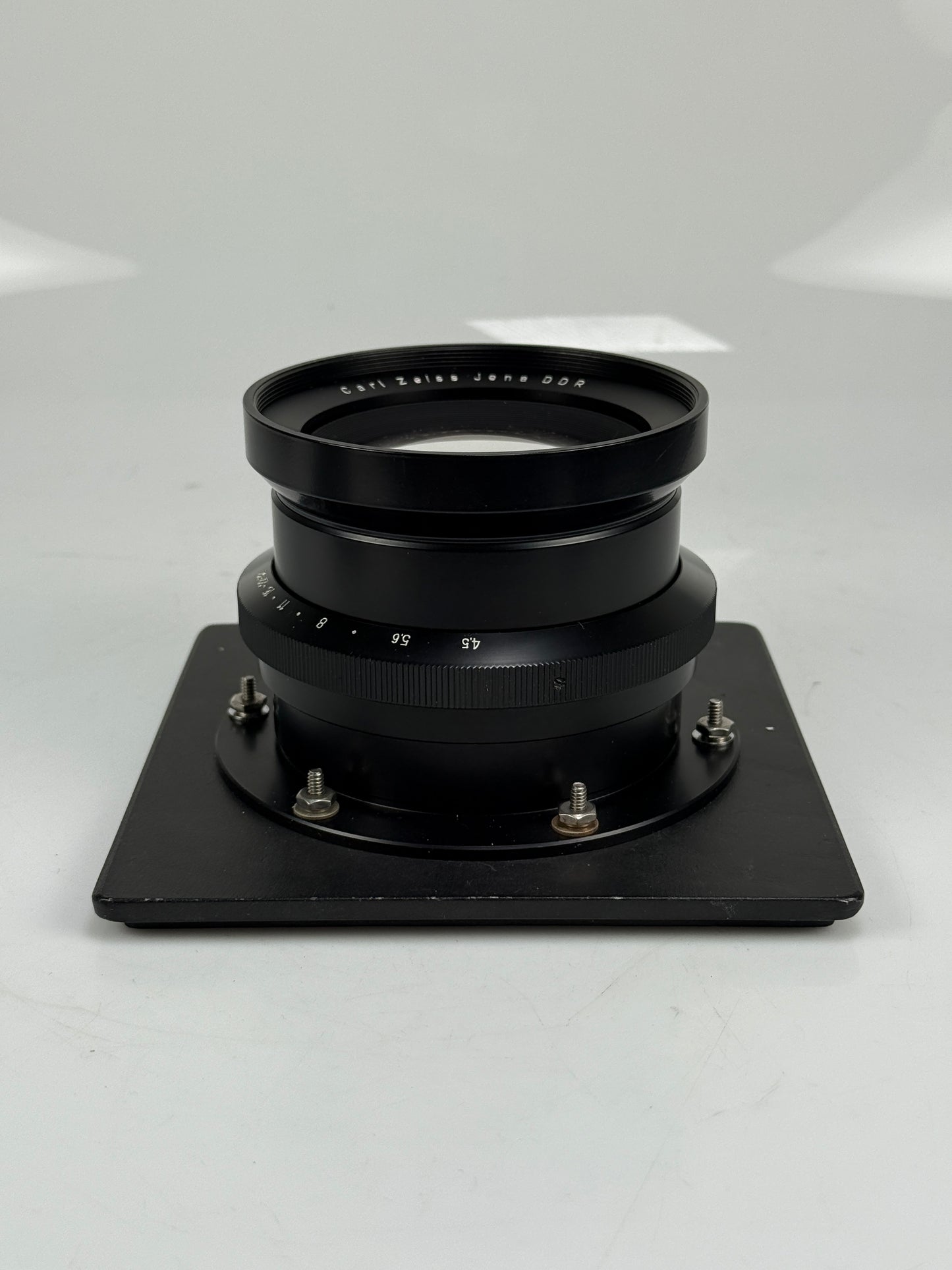 Carl Zeiss Jena DDR 300mm F4.5 Tessar Barrel Lens on calumet board