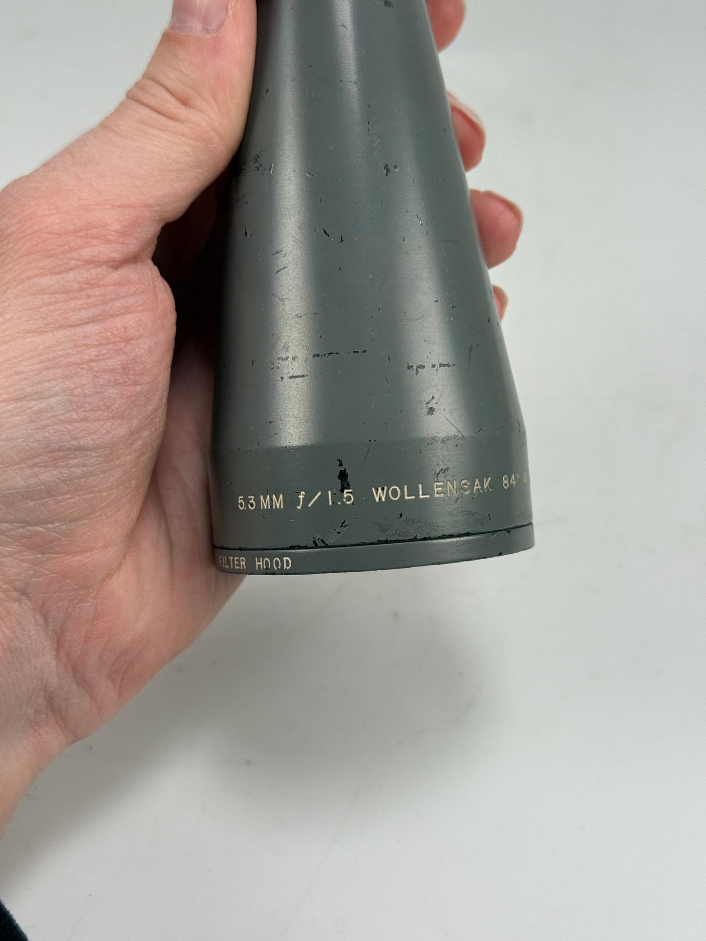 Military Gray Wollensak Fastax 5.3mm f1.5 Wide Angle lens