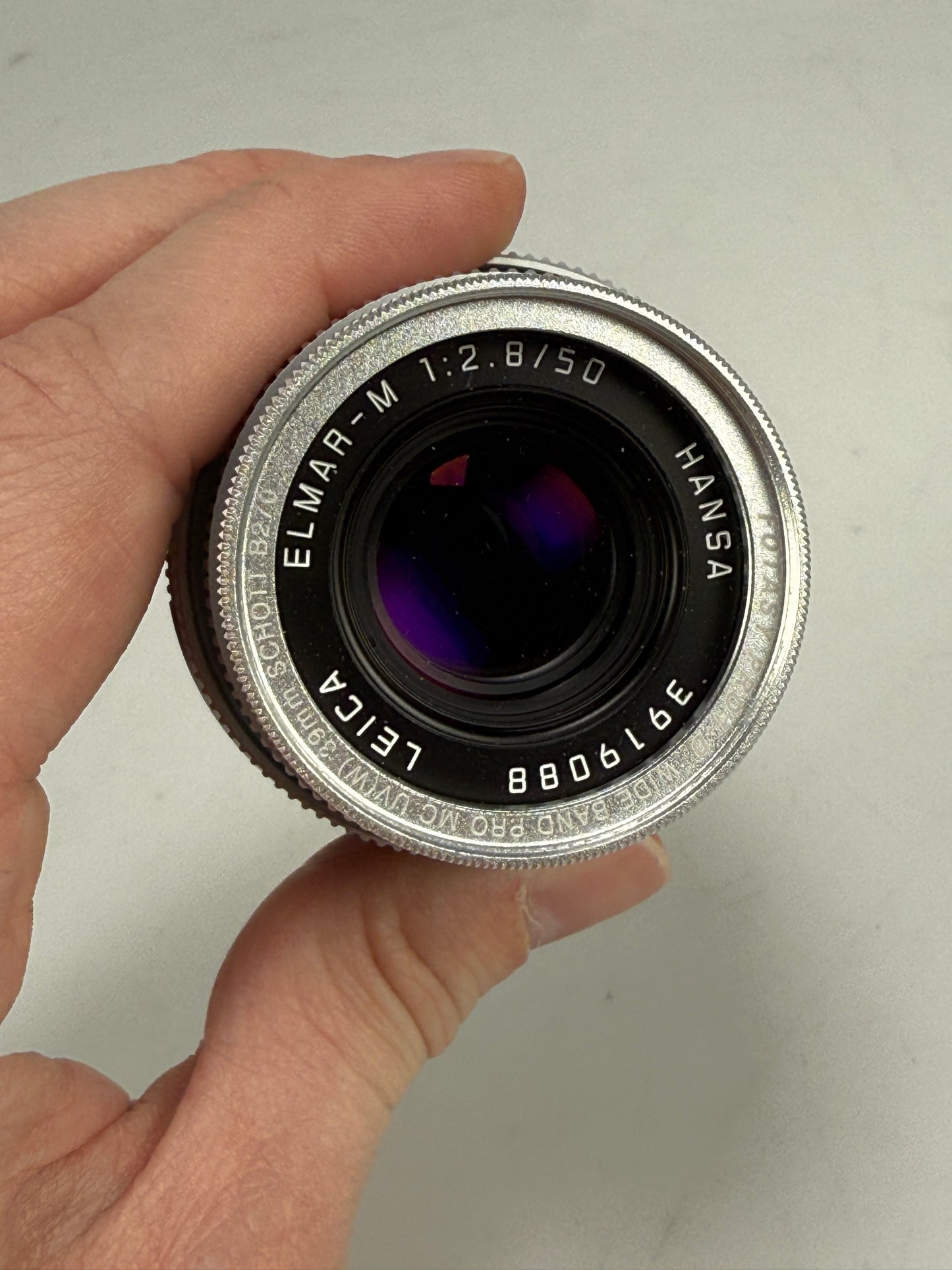 Leica HANSA 50mm Elmar-m f2.8 Silver Chrome Lens RARE