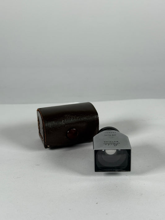 Leica 28mm 2.8cm chrome Bright Line Finder Viewfinder Germany Metal with case