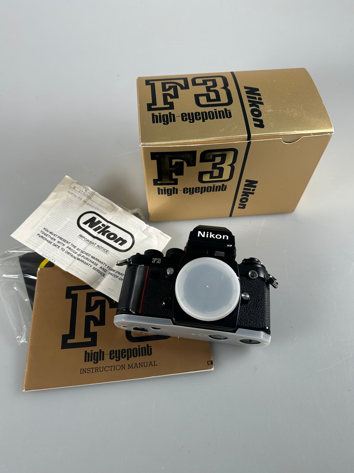 Nikon F3 HP 35mm SLR Film Camera Body Late S/N 177xxxx unused in box