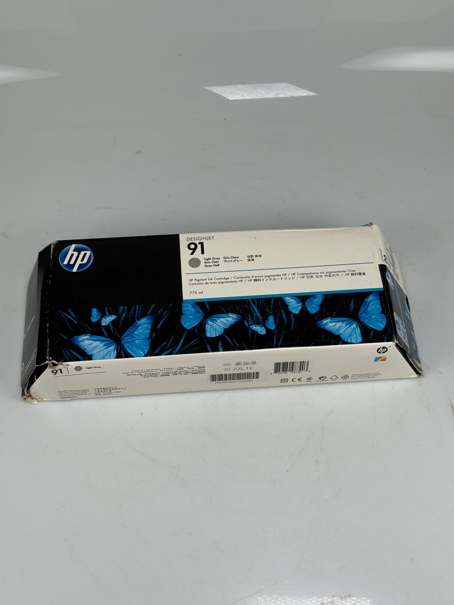 GENUINE HP #91 Light GRAY 775ml INK CARTRIDGE DESIGNJET Z6100 C9466A 07/2019