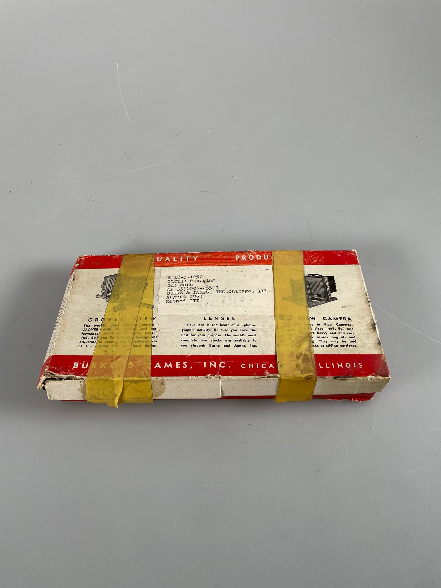 Burke & James Camera Focusing Cloth AF 33(600)-25592 (Air force) military