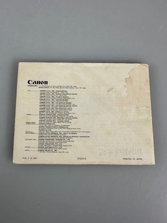 Canon NEW F-1 Instruction Manual, Original