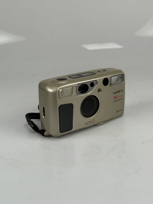 Yashica T4 Super T* Carl Zeiss 35mm F3.5 Len Camera Silver Chrome super scope