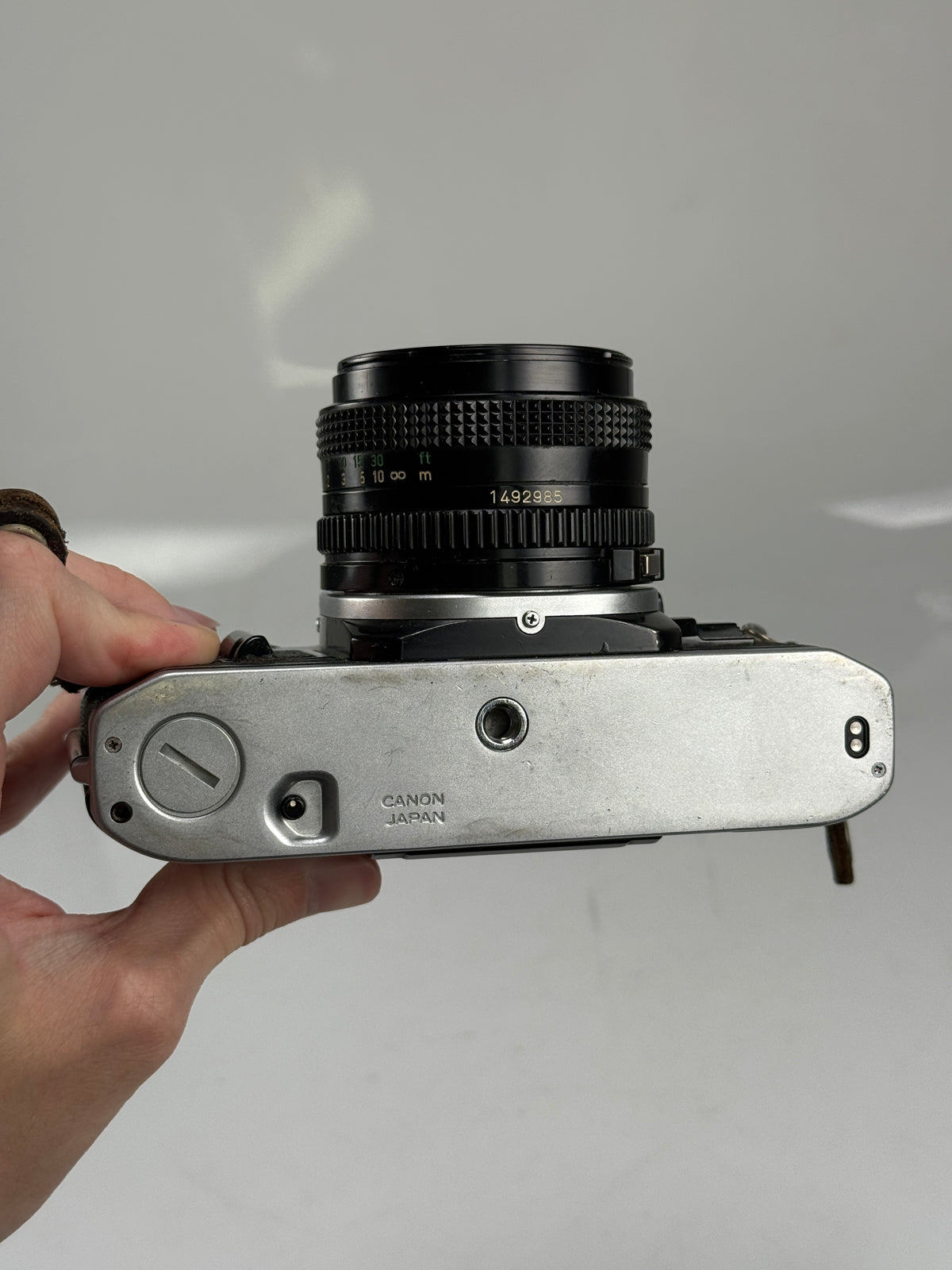 CANON AE-1 chrome SLR 35mm Film Camera with 50mm f1.8 FD KIT