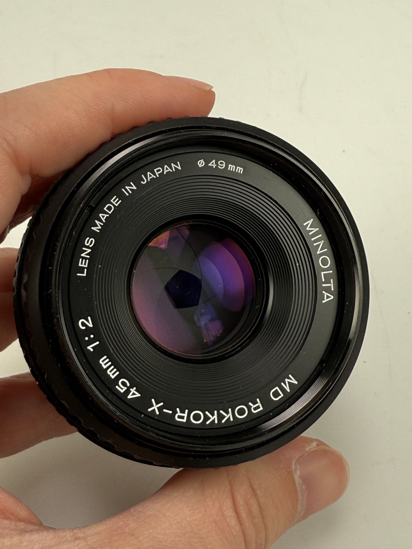 Minolta MD Rokkor-X 45mm f2 Prime lens