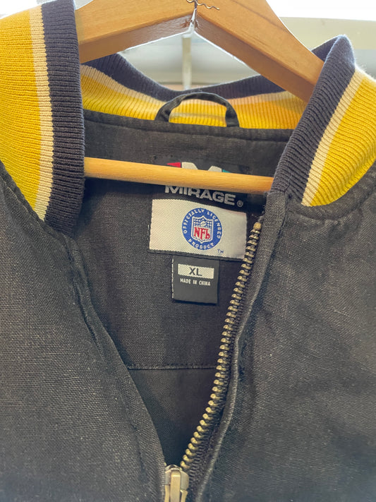 Vintage 90's Mirage Pittsburgh Steelers Throwback NFL Varsity Jacket XL Rare