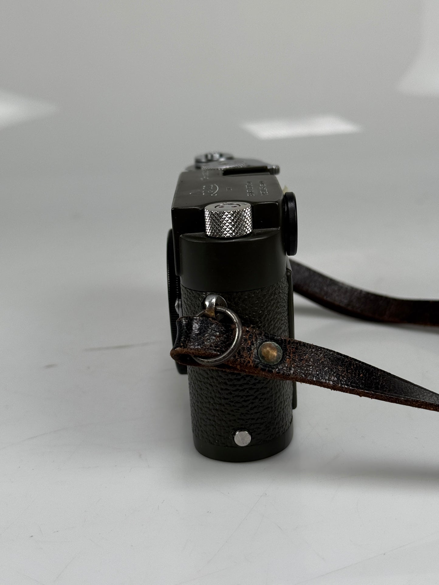 Leica M2 Safari olive 35mm rangefinder film camera body repaint w/ M4 style spool