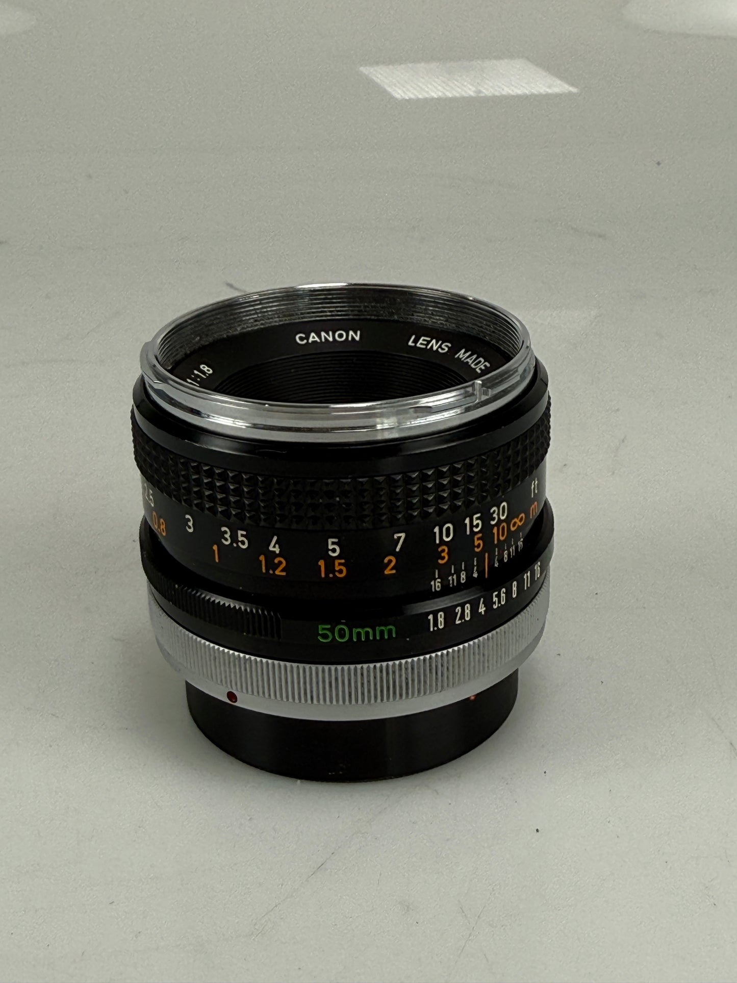 Canon 50mm F1.8 Chrome Nose FD mount lens