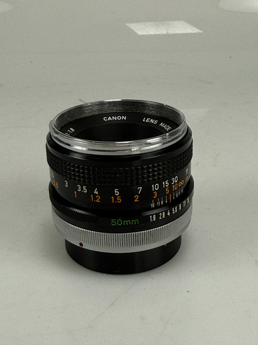 Canon 50mm F1.8 Chrome Nose FD mount lens
