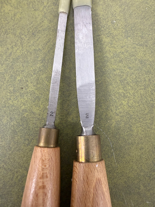 Vintage Ashley Iles Carving Gouge set of 2 No 2 Chisels